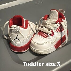 Alternate 89s toddler size 3 Red and White Jordans